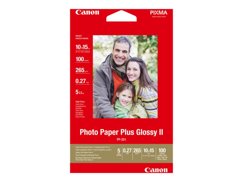 Canon : BJ MEDIA PH papier PP-201 4X6 100SH Photo papier (100 SHEETS)