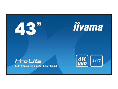 Iiyama : 43IN IPS PANEL 4K UHD 3840X2160 8MS 500 CD/M 1200:1 24/7 SPEAKER