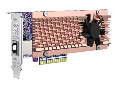 Qnap : 2XPCIE 2280M.2 SSD PCIEGEN4X8 1 X AQC113C 10GBE NBASE-T PORT