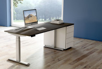 Bureau assis-debout Kerkmann Move 4, largeur 2 500 mm, blanc Bureau assis-debout Kerkmann Move 4, largeur 2 500 mm, blanc
