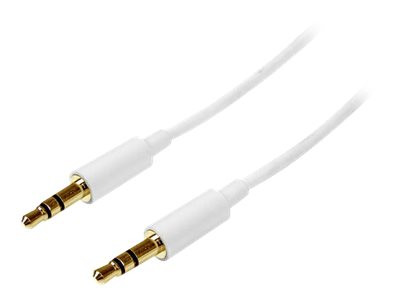 Startech : 3M WHITE SLIM 3.5MM STEREO AUDIO cable - MALE TO MALE