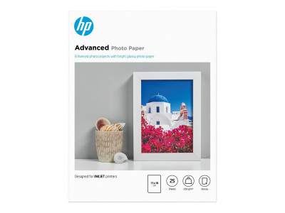 HP : ADVANCED GLOSSY Photo papier 25SHT 13X18CM 250G/QM