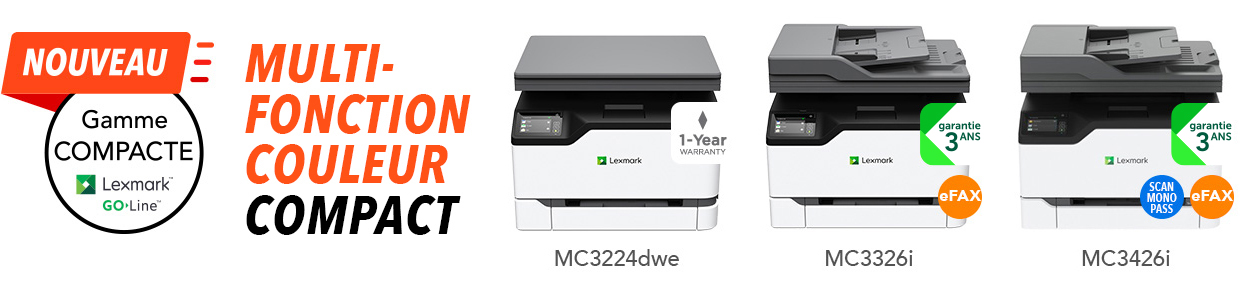 MC3426i : gamme Lexmark Go Line Imprimante compacte