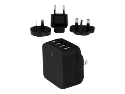 Startech : CHARGEUR MURAL USB 4 PORTS - ADAPTATEUR SECTEUR USB - NOIR