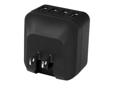 Startech : CHARGEUR MURAL USB 4 PORTS - ADAPTATEUR SECTEUR USB - NOIR