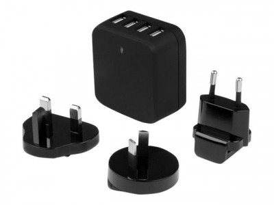 Startech : CHARGEUR MURAL USB 4 PORTS - ADAPTATEUR SECTEUR USB - NOIR