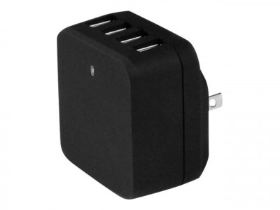 Startech : CHARGEUR MURAL USB 4 PORTS - ADAPTATEUR SECTEUR USB - NOIR