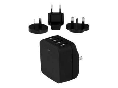 Startech : CHARGEUR MURAL USB 4 PORTS - ADAPTATEUR SECTEUR USB - NOIR