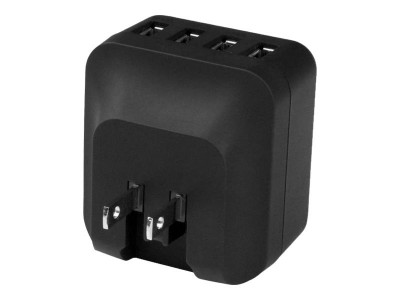 Startech : CHARGEUR MURAL USB 4 PORTS - ADAPTATEUR SECTEUR USB - NOIR