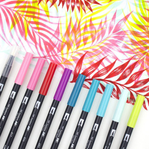 TomBOW feutres de coloriage DUAL BRUSH PEN ABT, kit de 6,