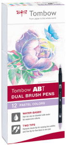 TOMBOW Feutres DUAL BRUSH PEN ABT,kit 12, couleurs pastel