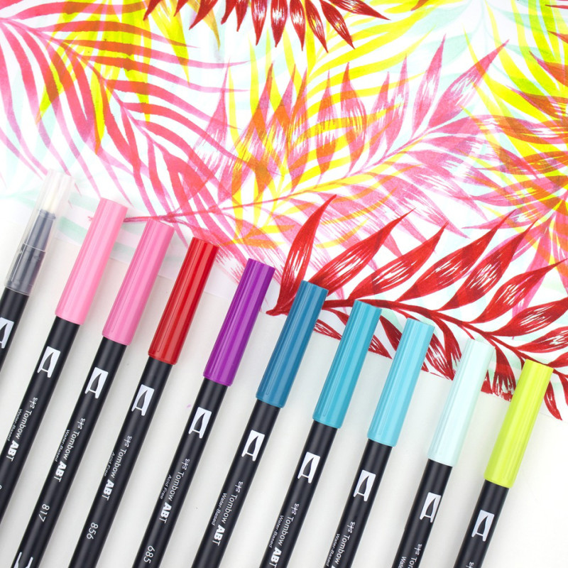Pastels Dual Brush & Fine Pen Markers Set 6P-2 Tombow Dual Brush