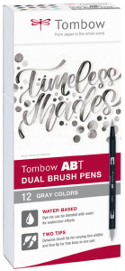 TOMBOW feutre double pointe DUAL BRUSH PEN ABT, teinte grise