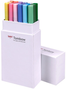 TOMBOW Feutres DUAL BRUSH PEN ABT,kit 12, couleurs pastel