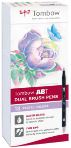 TOMBOW Feutres DUAL BRUSH PEN ABT,kit 12, couleurs pastel