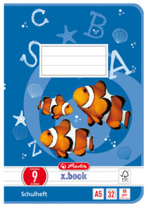 herlitz Cahier scolaire x.book, format A5, linéature 1 /