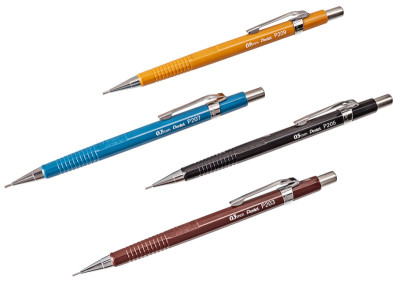 Pentel Portemines P203, marron, diamètre de mines: 0,3 mm