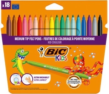 BIC KIDS Feutre Kid Couleur medium, étui en carton de 12