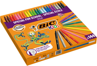 BIC KIDS Feutre Visa, garniture scolaire de 144