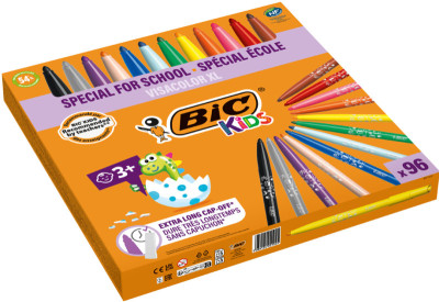 BIC KIDS Feutre Visacolor XL, garniture scolaire de 96