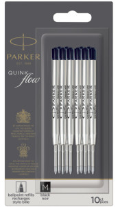 PARKER Recharge pour stylo QUINKflow, F, noir, blister