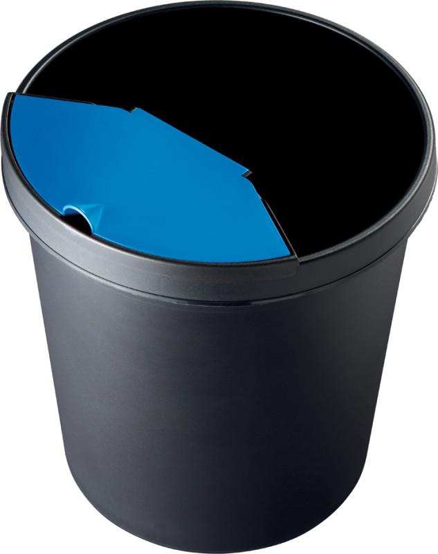 Poubelle de bureau/corbeille à papier 9 litres noir - Poubelles à Papier