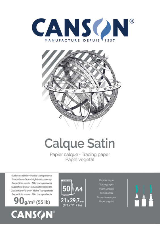 CANSON Feuilles de Papier Calque A3 - 297 x 420 mm (Dessin technique)