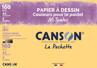 CANSON Papier à dessin couleur Mi-Teintes, couleurs vives,