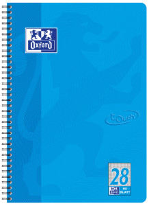 Oxford cahier Touch, A4+, ligné, 160 pages, bleu aqua