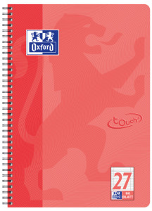 Oxford Cahier Touch, A4+, ligné, 160 pages, corail