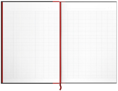 Oxford Bloc-notes Black n' Red - à reliure, A4, quadrillé,