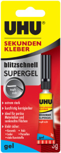 UHU Colle instantanée blitzschnelle SUPERGEL, 3 g,