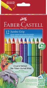 FABER-CASTELL Crayons de couleur JUMBO GRIP, étui de 12