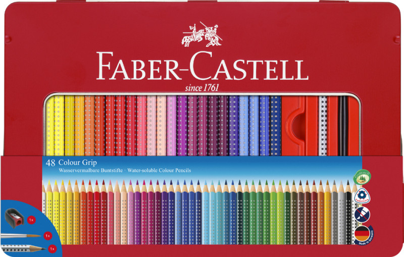 Crayons de couleur Faber-Castell Grip set 36 pièces assorti sur