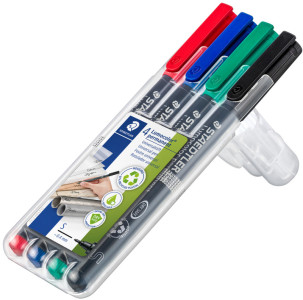 STAEDTLER Marqueur permanent 313S Lumocolor, étui de 4