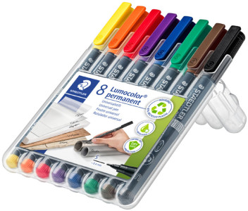 STAEDTLER Marqueur permanent 313S Lumocolor, étui de 4