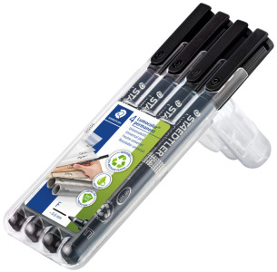 STAEDTLER Marqueur permanent 318F Lumocolor, étui de 4