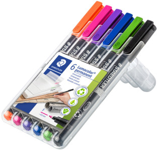 STAEDTLER Marqueur permanent 318F Lumocolor, étui de 4