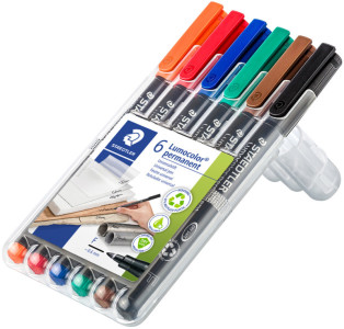 STAEDTLER Marqueur permanent 318F Lumocolor, étui de 8