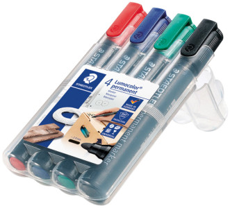 STAEDTLER Marqueur permanent Lumocolor 352, étui de 4