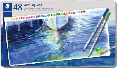 STAEDTLER Crayon aquarellable karat aquarelle, étui métalli-