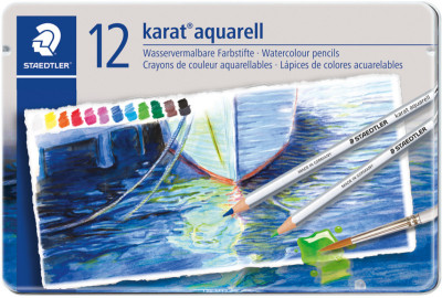 STAEDTLER Crayon aquarellable karat aquarelle, étui métalli-