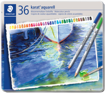 STAEDTLER Crayon aquarellable karat aquarelle, étui métalli-