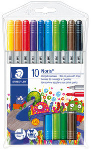 STAEDTLER Stylo feutre DUO, Noris Club, étui de 12