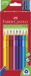 FABER-CASTELL Crayons de couleur Jumbo triangulaire, 10 étui