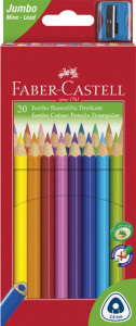 FABER-CASTELL Crayons de couleur Jumbo triangulaire, 10 étui