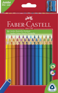 FABER-CASTELL Crayons de couleur Jumbo triangulaire, 10 étui