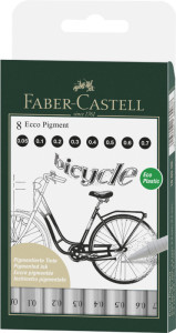 FABER-CASTELL Stylo feutre ECCO PIGMENT, noir, étui de 4