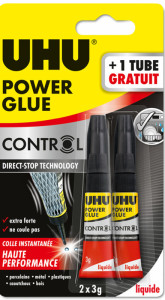 UHU Colle instantanée POWER GLUE ultra rapide liquide, 3 g