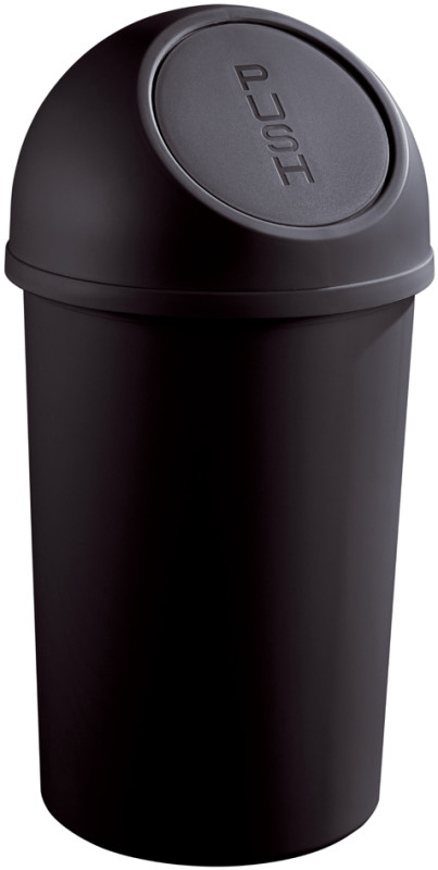Grande poubelle ronde à clapet 45 litres - noir